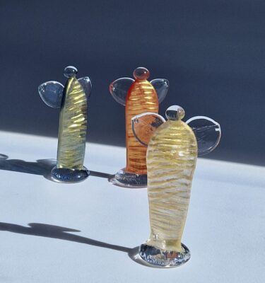 Glasengel med "guld"